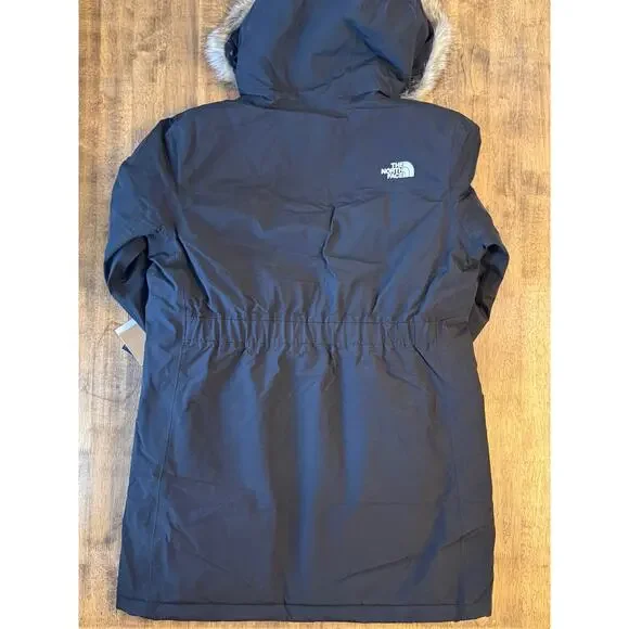 The North Face Arctic Parka 550 Down Knee Length Faux Fur Trim Black Women’s XL - Picture 11 of 11